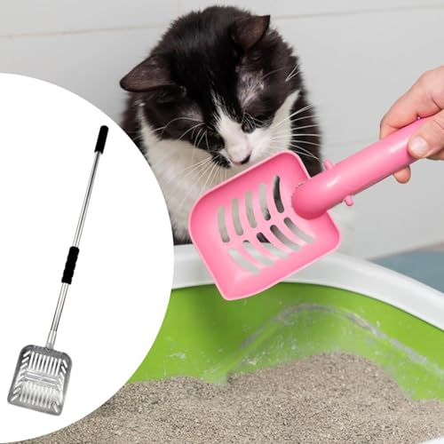 predolo Katzenstreuschaufel mit großem Sieb und ausziehbarem Griff für die Haustierreinigung, Schwarz predolo Katzenstreuschaufel mit großem Sieb und ausziehbarem Griff für die Haustierreinigung, Schwarz von predolo