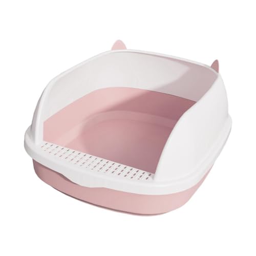 predolo Katzentoilette, Bettpfanne, Abnehmbarer Rahmen, langlebig, Sandkasten, Bettpfanne, Haustiertoilette, Katzentöpfchen, Toilette für kleine Tiere, rosa L von predolo