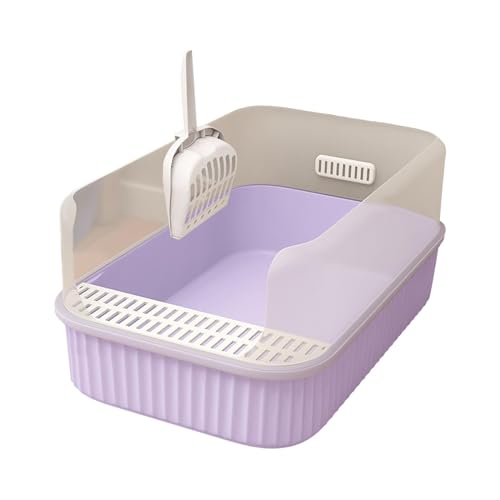 predolo Katzentoilette, Katzentöpfchen, leicht zu reinigen, groß, spritzwassergeschützt, halbgeschlossene hohe Seiten, Katzenbettpfanne, Katzentoilette, Violett predolo Katzentoilette, Katzentöpfchen, leicht zu reinigen, groß, spritzwassergeschützt, halbgeschlossene hohe Seiten, Katzenbettpfanne, Katzentoilette, Violett von predolo