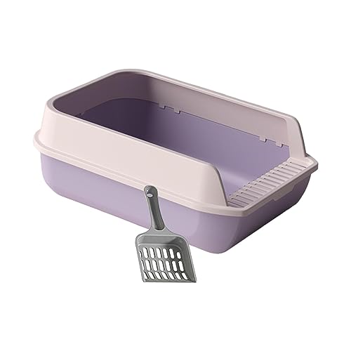 predolo Katzentoilette, Oben offen, Haustiertoilette, langlebig, für Reisen, große, halbgeschlossene Toilette, Katzentoilette für mittelgroße und große, Violett predolo Katzentoilette, Oben offen, Haustiertoilette, langlebig, für Reisen, große, halbgeschlossene Toilette, Katzentoilette für mittelgroße und große, Violett von predolo