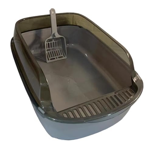 predolo Katzentoilette, Sieb Katzentoilette mit Schaufelzubehör, Katzentoilette, Sandkasten, Halbgeschlossener Sandkasten für ältere Katzen, GRAU predolo Katzentoilette, Sieb Katzentoilette mit Schaufelzubehör, Katzentoilette, Sandkasten, Halbgeschlossener Sandkasten für ältere Katzen, GRAU von predolo