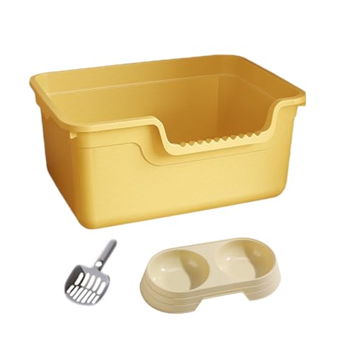 predolo Katzentoilette für Haustiere, Katzentoilette für Kätzchen, Waschbar, Tragbar, Sieb Toilette, Katzentoilette für Haustiere, Sandkasten, Katzentoilette, Gelb von predolo