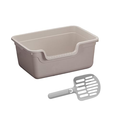 predolo Katzentoilette mit offener Oberseite, Katzentoilette, Sandkasten für kleine und große Haustiere, U-Form, abgesenkte Vorderseite, GRAU predolo Katzentoilette mit offener Oberseite, Katzentoilette, Sandkasten für kleine und große Haustiere, U-Form, abgesenkte Vorderseite, GRAU von predolo