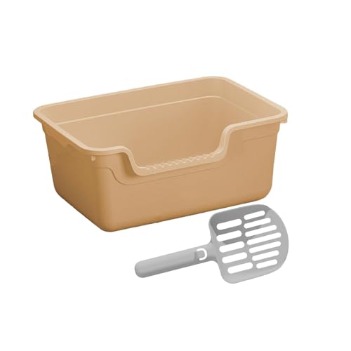 predolo Katzentoilette mit offener Oberseite, Katzentoilette, Sandkasten für kleine und große Haustiere, U-Form, abgesenkte Vorderseite, Khaki predolo Katzentoilette mit offener Oberseite, Katzentoilette, Sandkasten für kleine und große Haustiere, U-Form, abgesenkte Vorderseite, Khaki von predolo