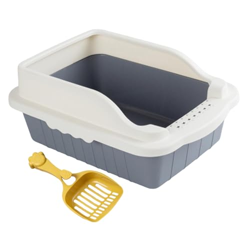 predolo Katzentoilette mit offener Oberseite und Schaufel, Katzentoilette für Haustiere, Töpfchen, Toilette für Hauskatzen, Kätzchen, Kleintiere, Grau L 50x35x18cm predolo Katzentoilette mit offener Oberseite und Schaufel, Katzentoilette für Haustiere, Töpfchen, Toilette für Hauskatzen, Kätzchen, Kleintiere, Grau L 50x35x18cm von predolo