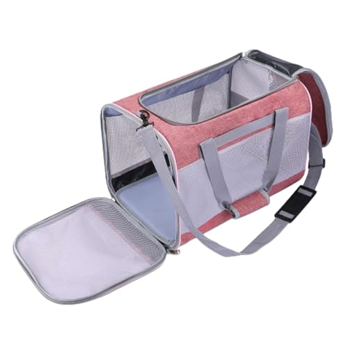 predolo Katzentragetasche, Haustier-Reisetransporttasche mit Schultergurt, von Fluggesellschaften zugelassene Hundetragetasche, Handtasche für kleine Tiere, ROSA von predolo