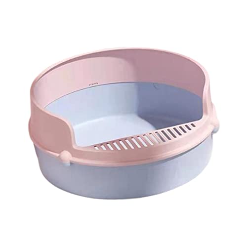 predolo Kitty Litter Tray Töpfchen-Toilette mit hoher, spritzwassergeschützter, langlebiger Katzentoilette, kreisförmiges Design, Katzentoilette für kleine, ROSA predolo Kitty Litter Tray Töpfchen-Toilette mit hoher, spritzwassergeschützter, langlebiger Katzentoilette, kreisförmiges Design, Katzentoilette für kleine, ROSA von predolo