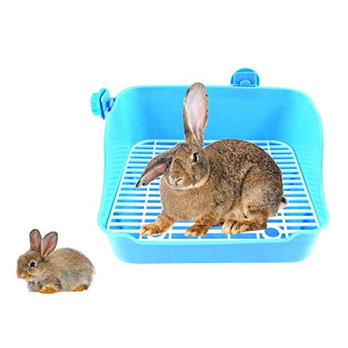 predolo Kleintier WC für Haustiere - Ecktoilette mit Doppelnetz, Blau von predolo