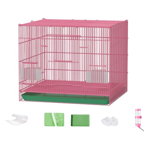 predolo Luxuriöser Kaninchenstall aus Metall für kleine Tiere, rosa B von predolo