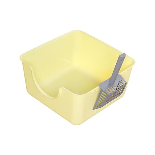 predolo Oben Offene Haustiertoilette, Katzentoilette, Stabile, Spritzwassergeschützte Katzenbettpfanne, Leicht zu Reinigen, Hochseitige Katzentoilette für Kät, Gelb predolo Oben Offene Haustiertoilette, Katzentoilette, Stabile, Spritzwassergeschützte Katzenbettpfanne, Leicht zu Reinigen, Hochseitige Katzentoilette für Kät, Gelb von predolo