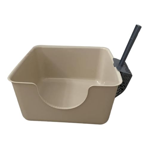 predolo Oben Offene Haustiertoilette, Katzentoilette, Stabile, Spritzwassergeschützte Katzenbettpfanne, Leicht zu Reinigen, Hochseitige Katzentoilette für Kät, Kaffee predolo Oben Offene Haustiertoilette, Katzentoilette, Stabile, Spritzwassergeschützte Katzenbettpfanne, Leicht zu Reinigen, Hochseitige Katzentoilette für Kät, Kaffee von predolo