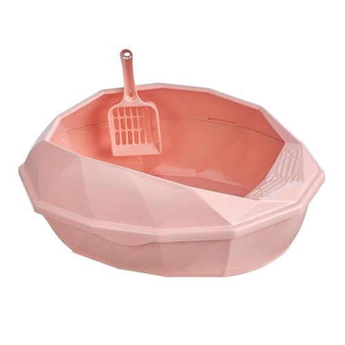 predolo Offene Katzentoilette, Katzentoilette mit Hoher Seite Und Hohlem Löffel, Haustiertoilette für Kätzchen, Kleine Tiere, Katzen, Haustiergeschenk, ROSA predolo Offene Katzentoilette, Katzentoilette mit Hoher Seite Und Hohlem Löffel, Haustiertoilette für Kätzchen, Kleine Tiere, Katzen, Haustiergeschenk, ROSA von predolo
