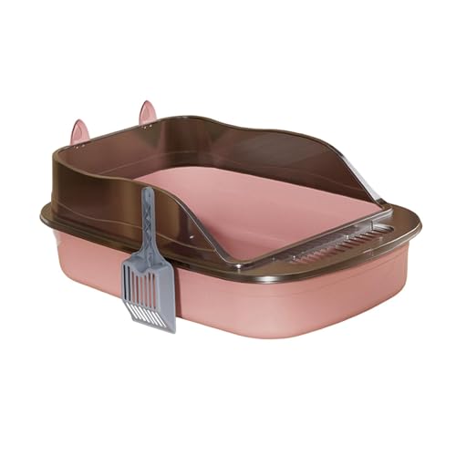 predolo Offene Katzentoilette, Sieb-Katzentoilette, tragbare Kätzchen-Toilette, spritzwassergeschützt, für alle Arten von Katzenstreu, halbgeschlossen, ROSA predolo Offene Katzentoilette, Sieb-Katzentoilette, tragbare Kätzchen-Toilette, spritzwassergeschützt, für alle Arten von Katzenstreu, halbgeschlossen, ROSA von predolo