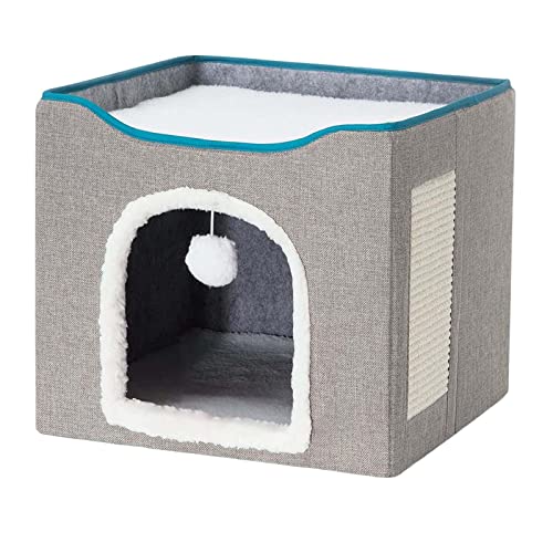 predolo Pet Cat Bed Interactive Toy Ball Hanging Grind Claws Scratcher Pad Kratzbrett Komfortables Kätzchen-Schlafbett für drinnen und draußen, Dunkelgrau predolo Pet Cat Bed Interactive Toy Ball Hanging Grind Claws Scratcher Pad Kratzbrett Komfortables Kätzchen-Schlafbett für drinnen und draußen, Dunkelgrau von predolo