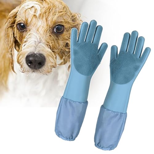 predolo Pflegehandschuhe für Haustiere, Massagebürste für Hunde und Katzen, Haarentferner, Hellblau predolo Pflegehandschuhe für Haustiere, Massagebürste für Hunde und Katzen, Haarentferner, Hellblau von predolo