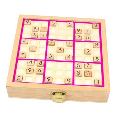 predolo Puzzles, Brettspiel, Zahlen-Denkspiel, Lernspielzeug, Holz-Sudoku-Spielbrett für Kinder, ROSA von predolo