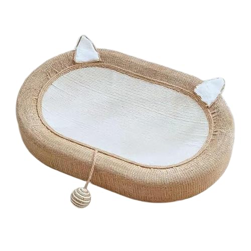 predolo Sisal-Katzenkratzbrett, ovales Katzenkratzbett, Katzennest, rutschfest, langlebiges Trainingsspielzeug, Katzenkratzbrett, Loungebett für Welpen, Katzenohren predolo Sisal-Katzenkratzbrett, ovales Katzenkratzbett, Katzennest, rutschfest, langlebiges Trainingsspielzeug, Katzenkratzbrett, Loungebett für Welpen, Katzenohren von predolo
