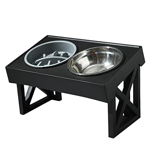predolo Tierfutter Set mit höhenverstellbarem Napfständer für Haustiere, Rostfreie ABS-Schüssel von predolo