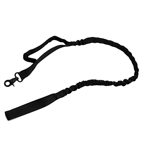 predolo Verstellbare Nylon-Hundeleine mit sicherem Bungee-Training und Metallschnalle für Spaziergänge und Joggen, Schwarz von predolo