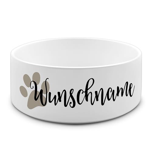 PrintPlanet® - Futternapf mit Name oder Text personalisiert – Für Hunde - Napf Hundenapf Wassernapf selbst gestalten - Layout 02 von printplanet