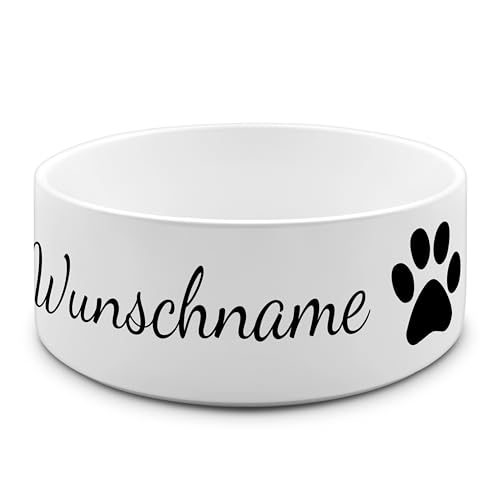 PrintPlanet® - Futternapf mit Name oder Text personalisiert – Für Hunde - Napf Hundenapf Wassernapf selbst gestalten - Layout 03 von printplanet