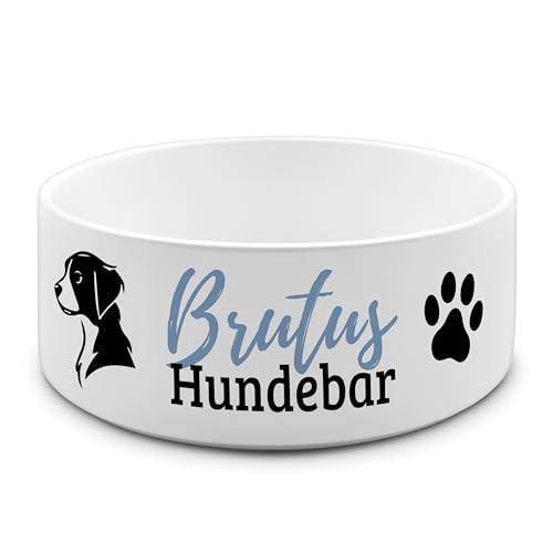 PrintPlanet® - Futternapf mit Name oder Text personalisiert – Für Hunde - Napf Hundenapf Wassernapf selbst gestalten - Layout 07 von printplanet