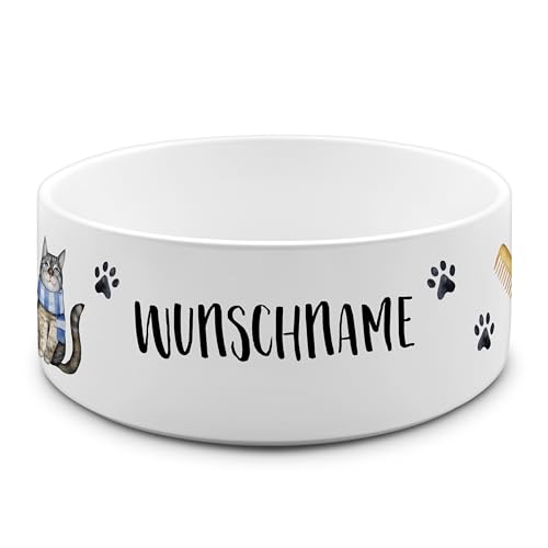 PrintPlanet® - Futternapf mit Name oder Text personalisiert – Für Hunde - Napf Hundenapf Wassernapf selbst gestalten - Layout 12 von printplanet