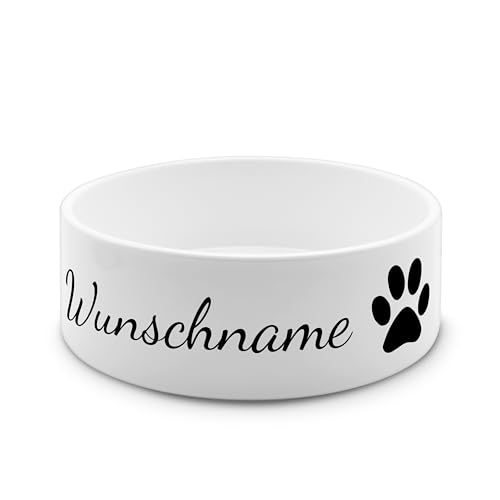 PrintPlanet® - Futternapf mit Name oder Text personalisiert - Für Katzen und kleine Hunde - Napf Hundenapf Katzennapf selbst gestalten - Layout 03 von printplanet