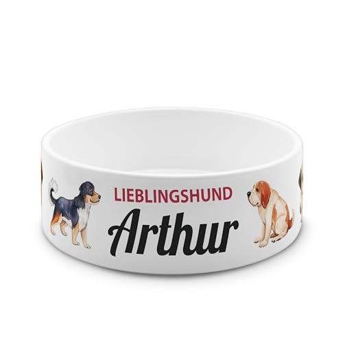 PrintPlanet® - Futternapf mit Name oder Text personalisiert - Für Katzen und kleine Hunde - Napf Hundenapf Katzennapf selbst gestalten - Layout 10 von printplanet