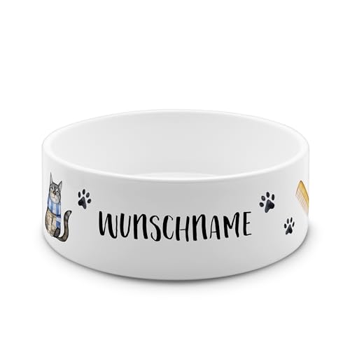 PrintPlanet® - Futternapf mit Name oder Text personalisiert - Für Katzen und kleine Hunde - Napf Hundenapf Katzennapf selbst gestalten - Layout 12 von printplanet