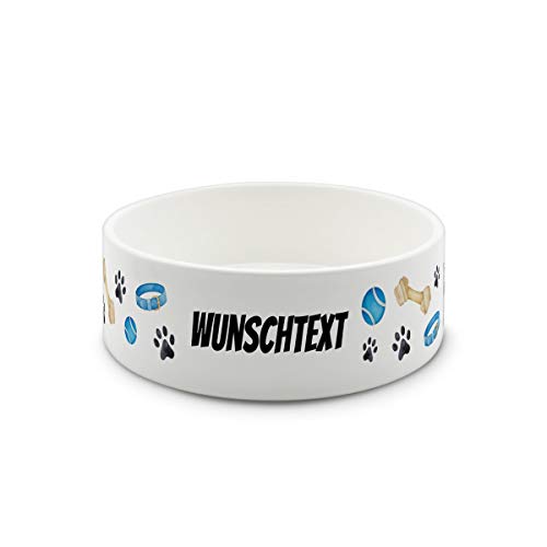 printplanet® - Futternapf mit Name oder Text Bedruckt - Für Hunde - Napf Hundenapf Wassernapf selbst gestalten - Motiv Tatzen-1 von printplanet