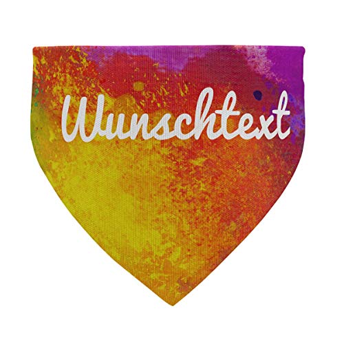 printplanet® - Hundehalstuch mit Name oder Text - Halstuch für Hunde - Layout Colorpaint - Größe L von printplanet