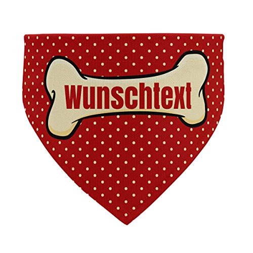 printplanet® - Hundehalstuch mit Name oder Text - Halstuch für Hunde - Layout Knochen - Größe L von printplanet