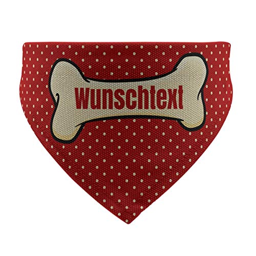 printplanet® - Hundehalstuch mit Name oder Text - Halstuch für Hunde - Layout Knochen - Größe S von printplanet