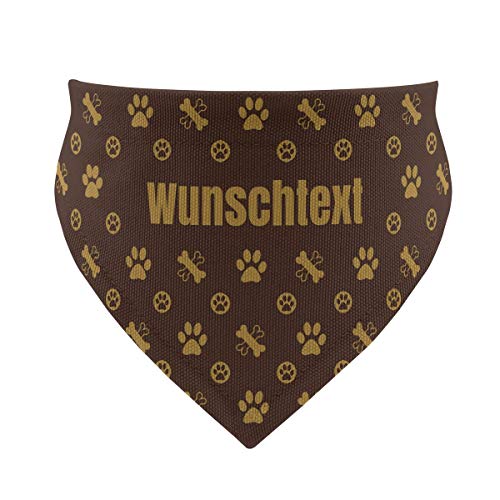 printplanet® - Hundehalstuch mit Name oder Text - Halstuch für Hunde - Layout Logo-Muster - Größe M von printplanet