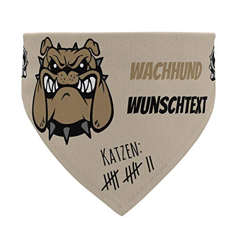 printplanet® - Hundehalstuch mit Name oder Text - Halstuch für Hunde - Layout Wachhund - Größe L von printplanet