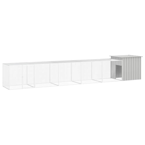 PRISSENT Hühnerkäfig Grau 600x91x100 cm Verzinkter Stahl Hühnerstall Auslauf Hühnerkäfig mit Dach Hühnerstall for Draußen Hühnerauslauf Hühnerkäfig Metall Hühnerkäfig Stahl Hühnerkäfig Outdoor PRISSENT Hühnerkäfig Grau 600x91x100 cm Verzinkter Stahl Hühnerstall Auslauf Hühnerkäfig mit Dach Hühnerstall for Draußen Hühnerauslauf Hühnerkäfig Metall Hühnerkäfig Stahl Hühnerkäfig Outdoor von prissent
