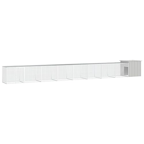 PRISSENT Hühnerkäfig Grau 900x91x100 cm Verzinkter Stahl Hühnerauslauf Hühnerkäfig Metall Hühnerkäfig Stahl Hühnerkäfig Outdoor Hühnerstall Auslauf Hühnerkäfig mit Dach Hühnerstall for Draußen PRISSENT Hühnerkäfig Grau 900x91x100 cm Verzinkter Stahl Hühnerauslauf Hühnerkäfig Metall Hühnerkäfig Stahl Hühnerkäfig Outdoor Hühnerstall Auslauf Hühnerkäfig mit Dach Hühnerstall for Draußen von prissent