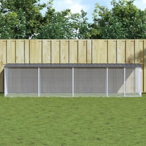 PRISSENT Hühnerkäfig mit Dach Anthrazit 403x98x90 cm Hühnerkäfig Stahl Hühnerkäfig Outdoor Hühnerstall Auslauf Hühnerstall for Draußen Hühnerstall Groß Hühnerkäfig Metall Verzinkter Stahl PRISSENT Hühnerkäfig mit Dach Anthrazit 403x98x90 cm Hühnerkäfig Stahl Hühnerkäfig Outdoor Hühnerstall Auslauf Hühnerstall for Draußen Hühnerstall Groß Hühnerkäfig Metall Verzinkter Stahl von prissent