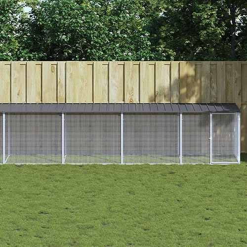 PRISSENT Hühnerkäfig mit Dach Anthrazit 803x98x90 cm Hühnerstall Auslauf Hühnerstall for Draußen Hühnerstall Groß Hühnerkäfig Metall Hühnerkäfig Stahl Hühnerkäfig Outdoor Verzinkter Stahl PRISSENT Hühnerkäfig mit Dach Anthrazit 803x98x90 cm Hühnerstall Auslauf Hühnerstall for Draußen Hühnerstall Groß Hühnerkäfig Metall Hühnerkäfig Stahl Hühnerkäfig Outdoor Verzinkter Stahl von prissent