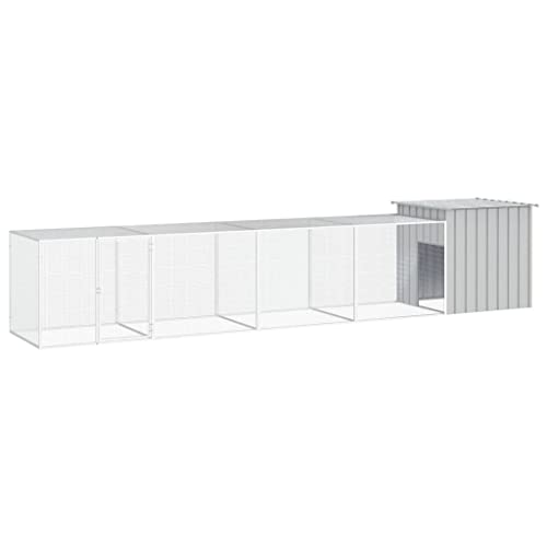 PRISSENT Hühnerkäfig Grau 500x91x100 cm Verzinkter Stahl Hühnerkäfig Outdoor Hühnerstall Auslauf Hühnerkäfig mit Dach Hühnerstall for Draußen Hühnerauslauf Hühnerkäfig Metall Hühnerkäfig Stahl PRISSENT Hühnerkäfig Grau 500x91x100 cm Verzinkter Stahl Hühnerkäfig Outdoor Hühnerstall Auslauf Hühnerkäfig mit Dach Hühnerstall for Draußen Hühnerauslauf Hühnerkäfig Metall Hühnerkäfig Stahl von prissent
