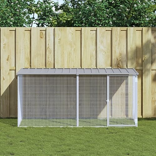 PRISSENT Hühnerkäfig mit Dach Hellgrau 203x98x90 cm Hühnerkäfig Metall Hühnerstall for Draußen Hühnerstall Auslauf Hühnerkäfig Stahl Hühnerstall Groß Hühnerkäfig Outdoor Verzinkter Stahl PRISSENT Hühnerkäfig mit Dach Hellgrau 203x98x90 cm Hühnerkäfig Metall Hühnerstall for Draußen Hühnerstall Auslauf Hühnerkäfig Stahl Hühnerstall Groß Hühnerkäfig Outdoor Verzinkter Stahl von prissent