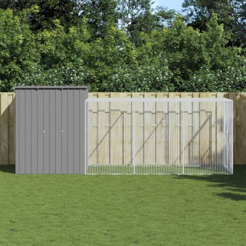 prissent Hühnerstall Laufstall Hellgrau 165x455x181 cm Stahl verzinkt Hühnerstall für Hühner Outdoor Hühnerkäfig Kaninchenhaus Tierhaus sicheres und bequemes Netzdesign prissent Hühnerstall Laufstall Hellgrau 165x455x181 cm Stahl verzinkt Hühnerstall für Hühner Outdoor Hühnerkäfig Kaninchenhaus Tierhaus sicheres und bequemes Netzdesign von prissent