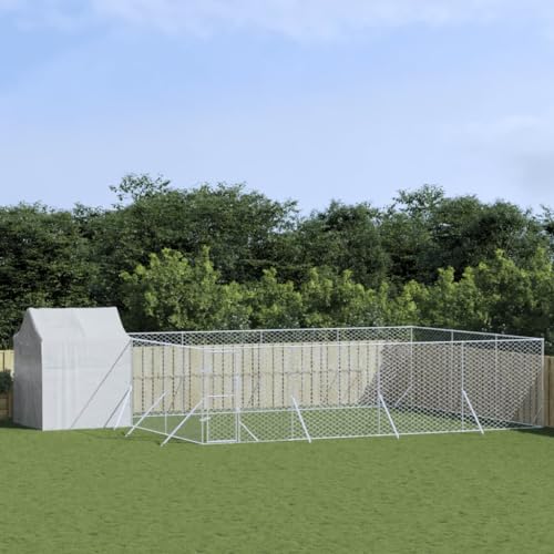 prissent Hundehütte für den Außenbereich, silbernes Dach, für Hunde, Hundehütte für den Außenbereich, für den Außenbereich, Kennel Hund, großer Käfig, Stahl, Käfig für Hunde, groß, 6 x 6 x 2,5 m prissent Hundehütte für den Außenbereich, silbernes Dach, für Hunde, Hundehütte für den Außenbereich, für den Außenbereich, Kennel Hund, großer Käfig, Stahl, Käfig für Hunde, groß, 6 x 6 x 2,5 m von prissent