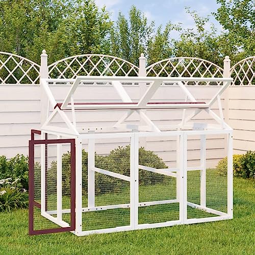 prissent Moka Tierstall 141 x 94 x 104 cm aus massivem Kiefernholz, Hühnerstall für Hühner, Hühnerkäfig für Kaninchen, sicher und bequem von prissent