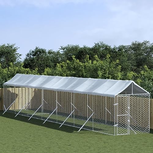 prissent Vielseitige Hundehütte für den Außenbereich, silbernes Dach, großer Käfig für Hunde, Käfig für Hunde, aus Stahl, für Hunde, Kennel, Stahl, für den Außenbereich, 2 x 14 x 2,5 m prissent Vielseitige Hundehütte für den Außenbereich, silbernes Dach, großer Käfig für Hunde, Käfig für Hunde, aus Stahl, für Hunde, Kennel, Stahl, für den Außenbereich, 2 x 14 x 2,5 m von prissent