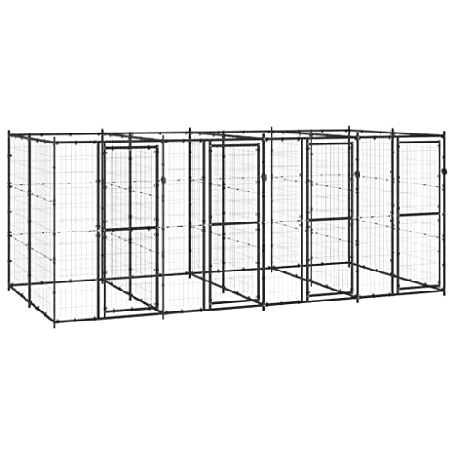 prissent Vielseitiger Hundekäfig für den Außenbereich, Schwarz, Hundehütte, Hundekäfig, Stahl, Outdoor-Hundeschutz, tragbar, für Hunde, Hundehütten, Outdoor, Käfig, 440 x 220 x 180 cm prissent Vielseitiger Hundekäfig für den Außenbereich, Schwarz, Hundehütte, Hundekäfig, Stahl, Outdoor-Hundeschutz, tragbar, für Hunde, Hundehütten, Outdoor, Käfig, 440 x 220 x 180 cm von prissent