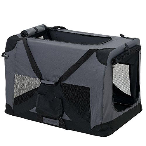 pro.tec Faltbare Hundetransportbox Gr. L 52 x 52 x 70cm Transportbox Katzenbox Hundebox Grau Pfegeleicht pro.tec Faltbare Hundetransportbox Gr. L 52 x 52 x 70cm Transportbox Katzenbox Hundebox Grau Pfegeleicht von pro.tec