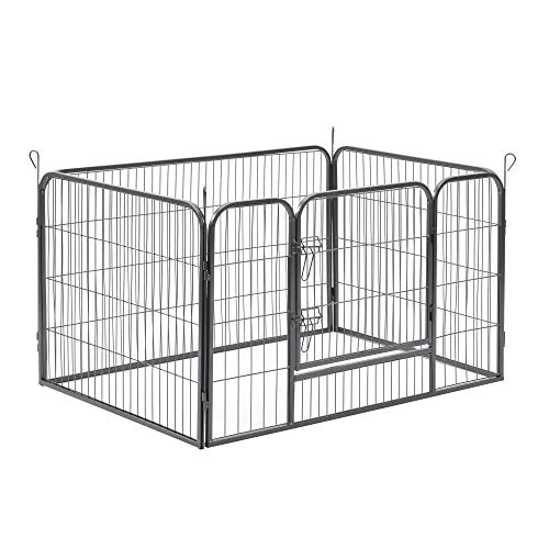 pro.tec Welpenauslauf 125 x 85 x 70 cm Absperrgitter Freigehege Stahl Silber von pro.tec