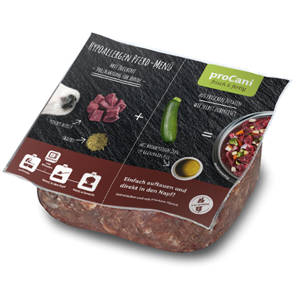 proCani BARF Hypoallergen Pferd Menü mit Zuchini - 16 x 500 g proCani BARF Hypoallergen Pferd Menü mit Zuchini - 16 x 500 g von proCani